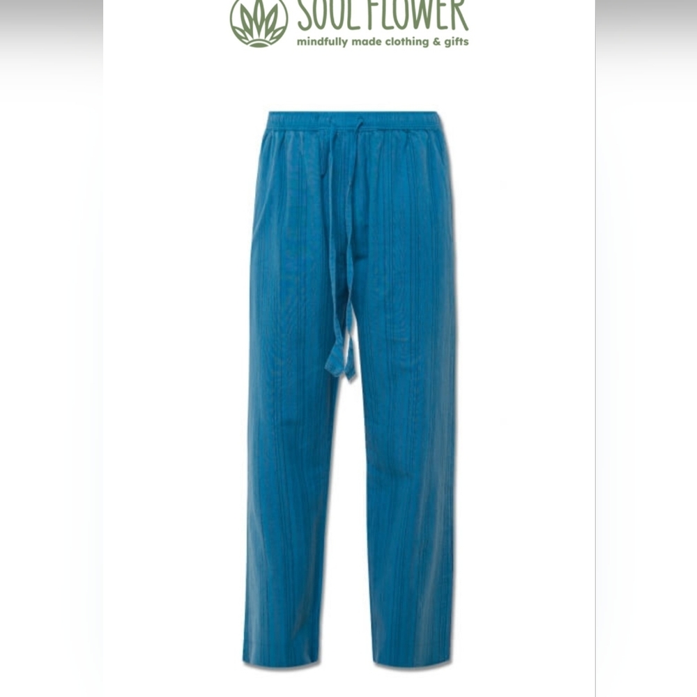 Soulflowe Striped Hippie Lounge Pants - Blue Dream-Unisex- NWOT